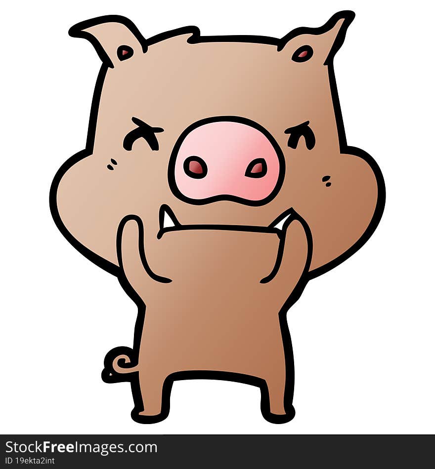 angry cartoon pig. angry cartoon pig