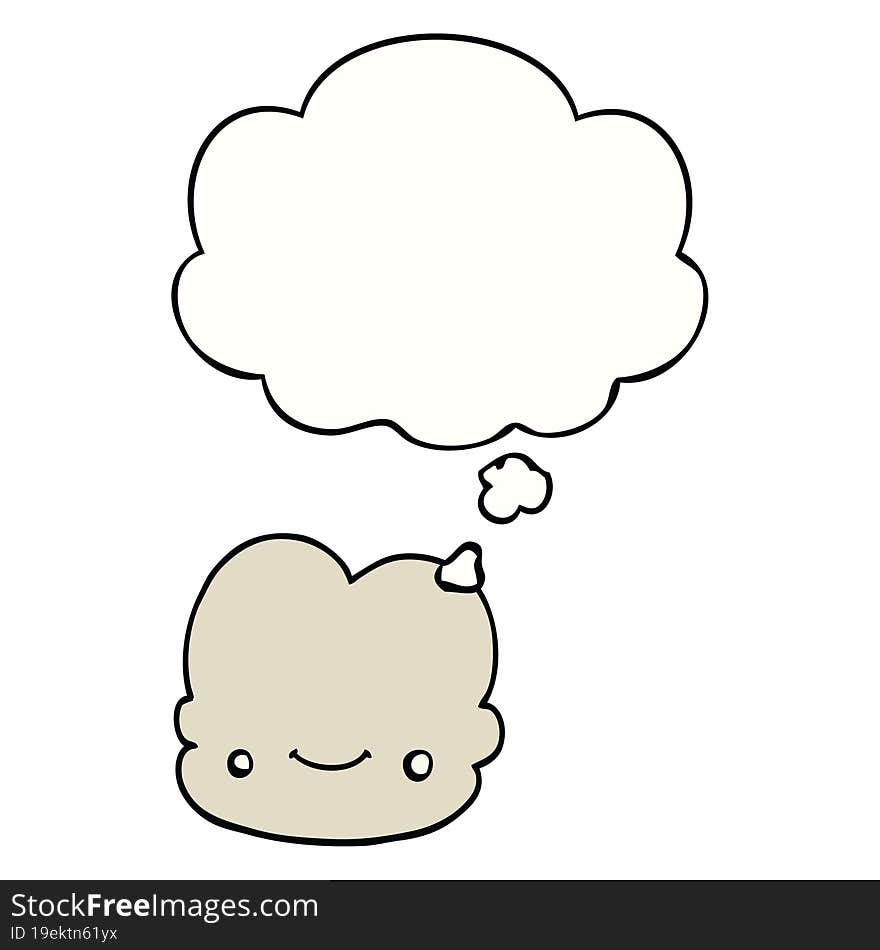 Cartoon Cloud And Thought Bubble