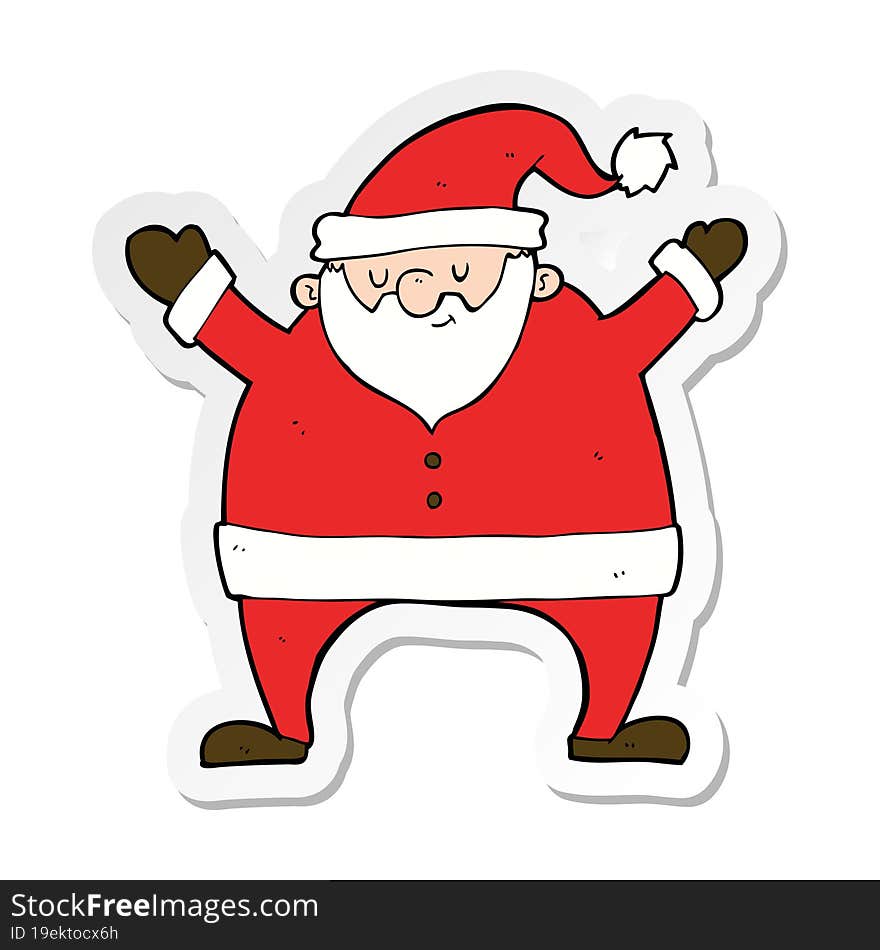 sticker of a cartoon santa claus