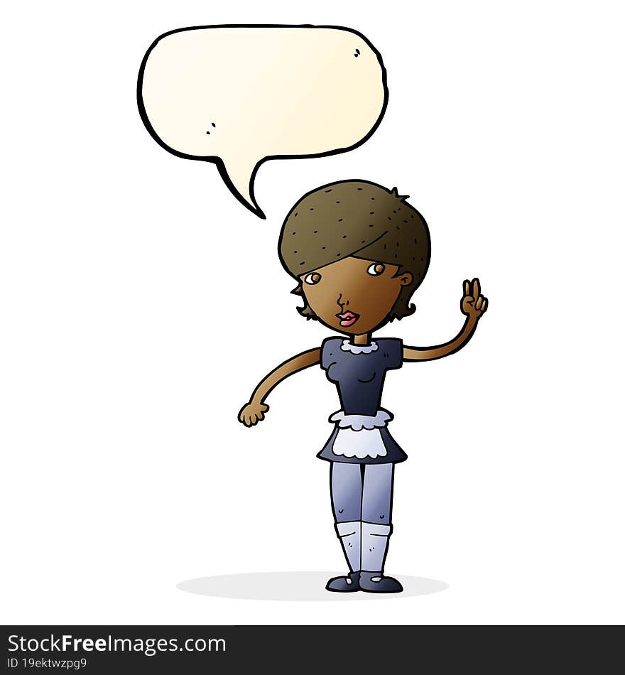 cartoon waitress taking order with speech bubble