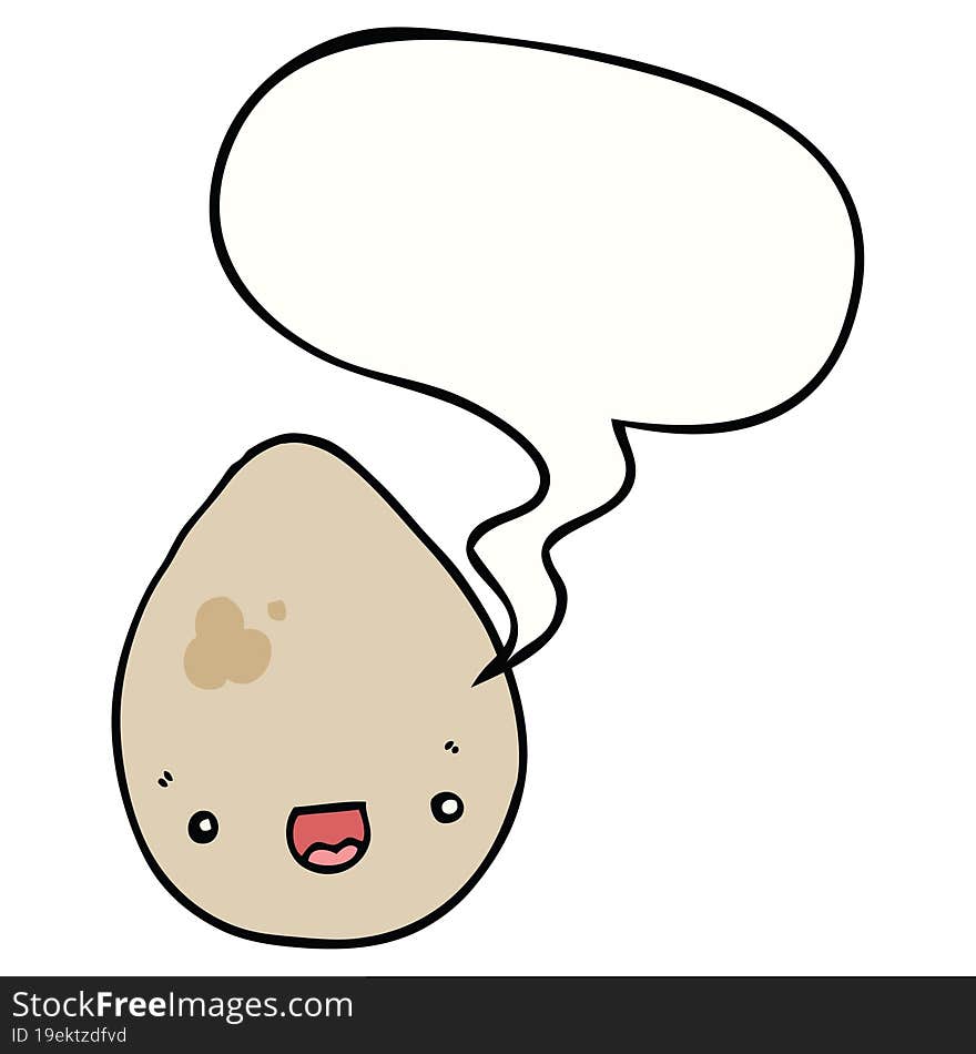 cartoon egg and speech bubble