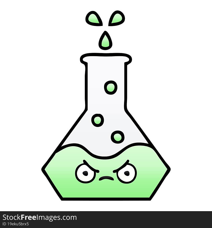 gradient shaded cartoon science beaker