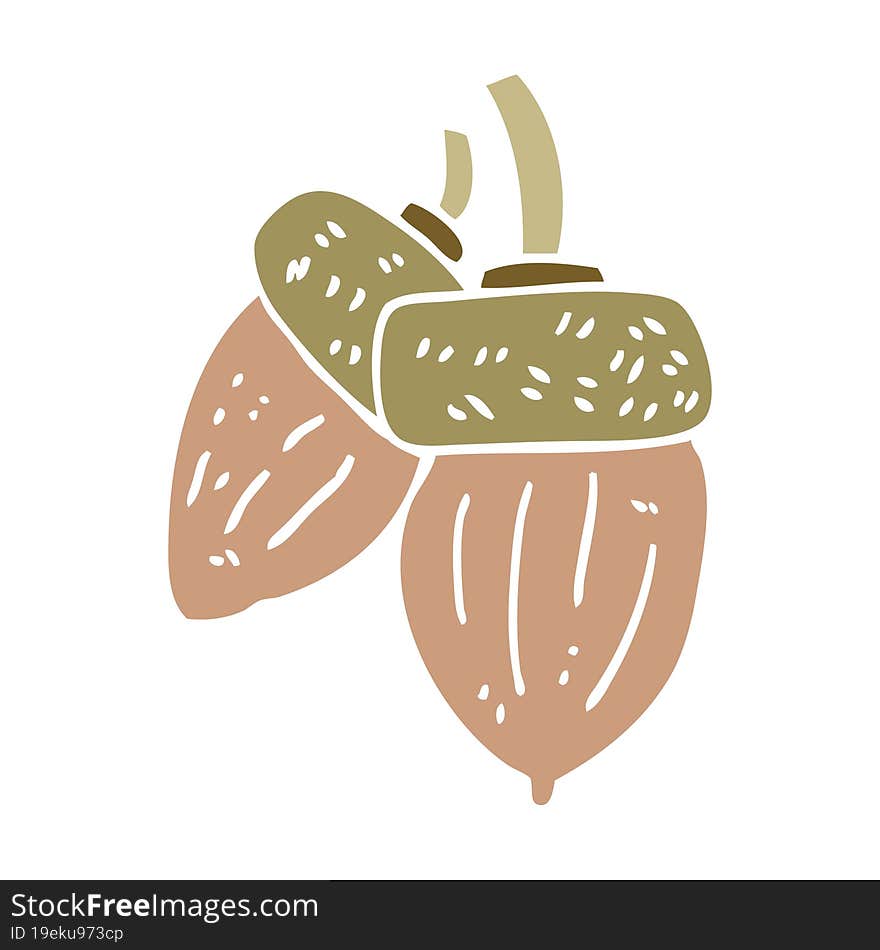 cartoon doodle acorn