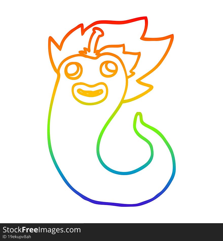 rainbow gradient line drawing cartoon hot chilly