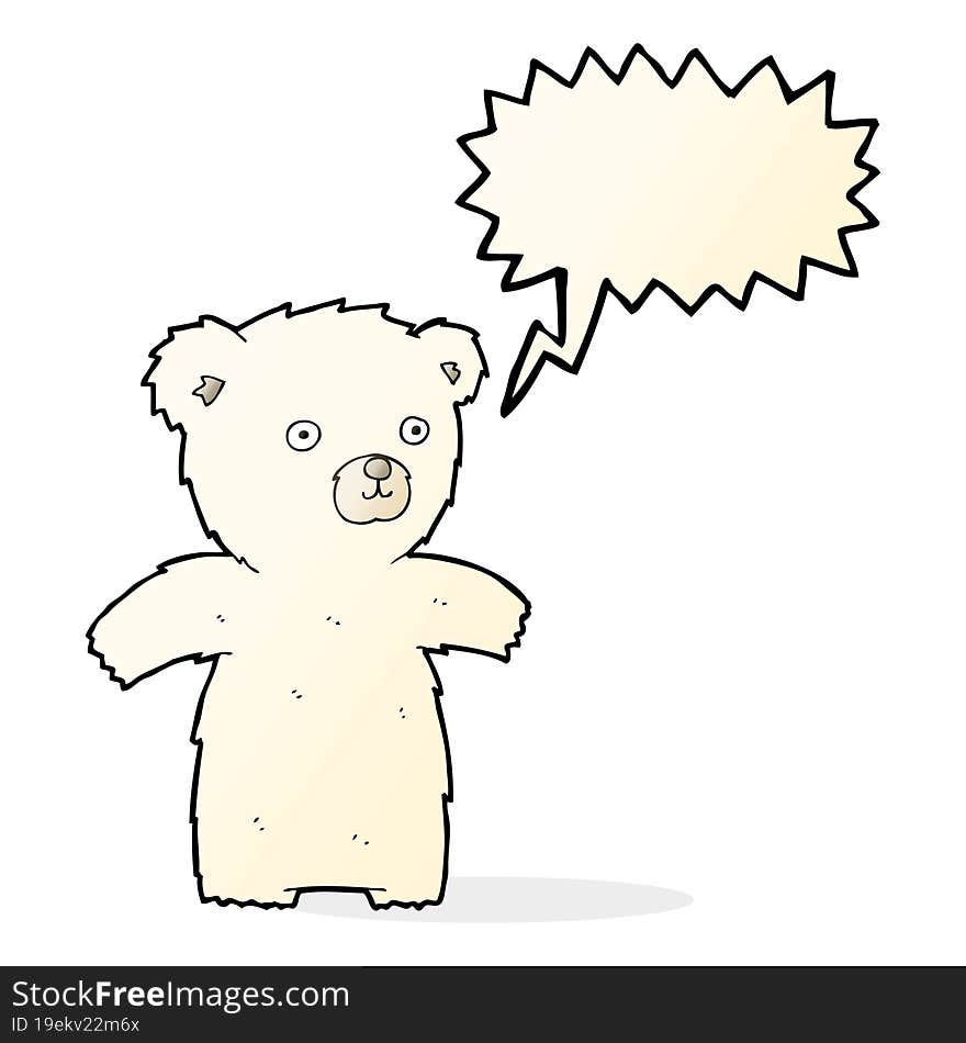 cute cartoon polar bear with speech bubble