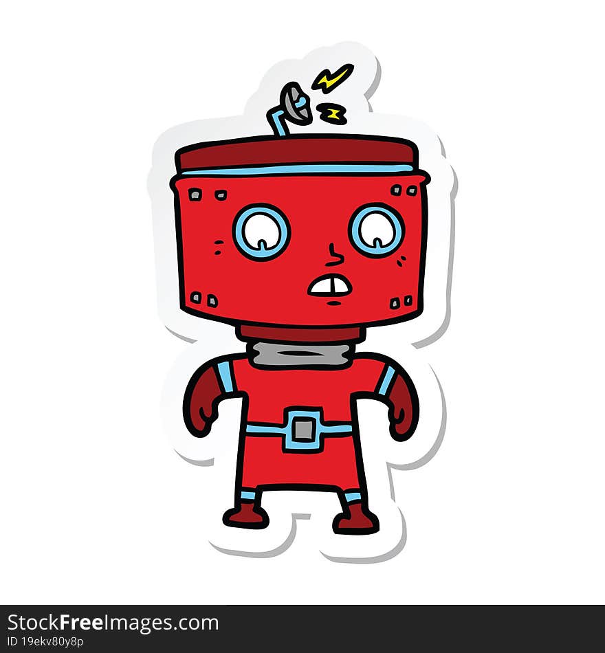 sticker of a cartoon robot