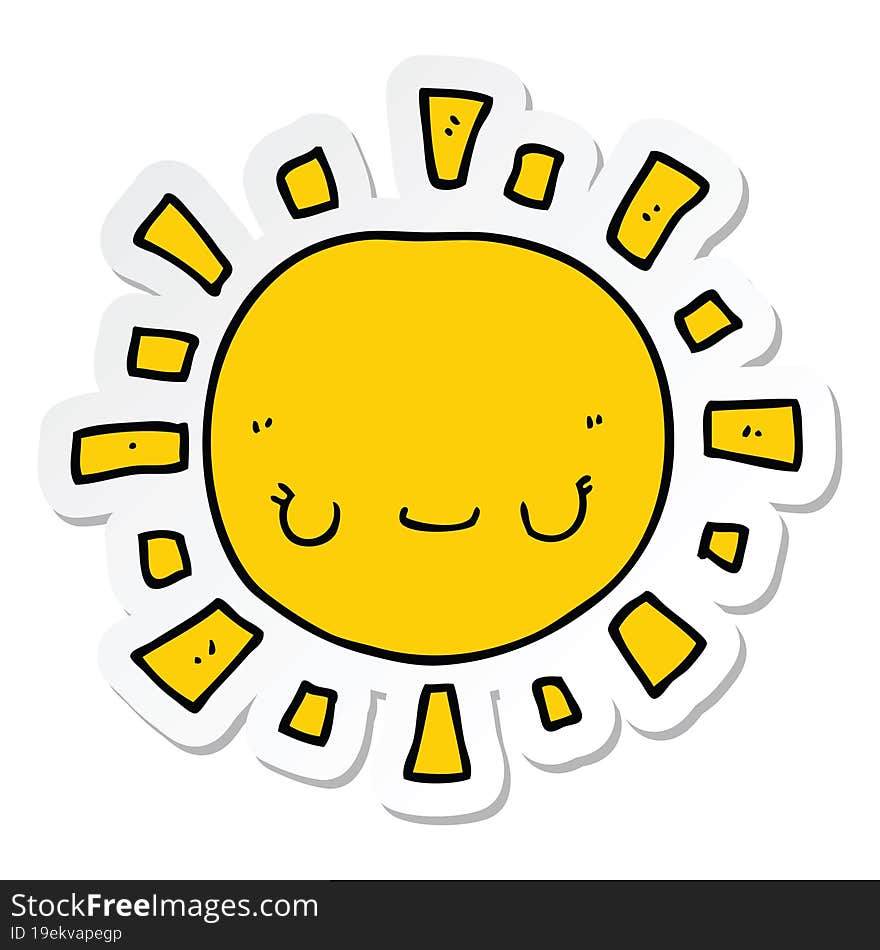 sticker of a cartoon sun