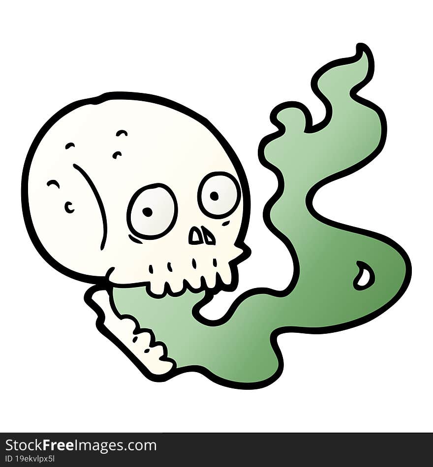 cartoon haunted skull. cartoon haunted skull