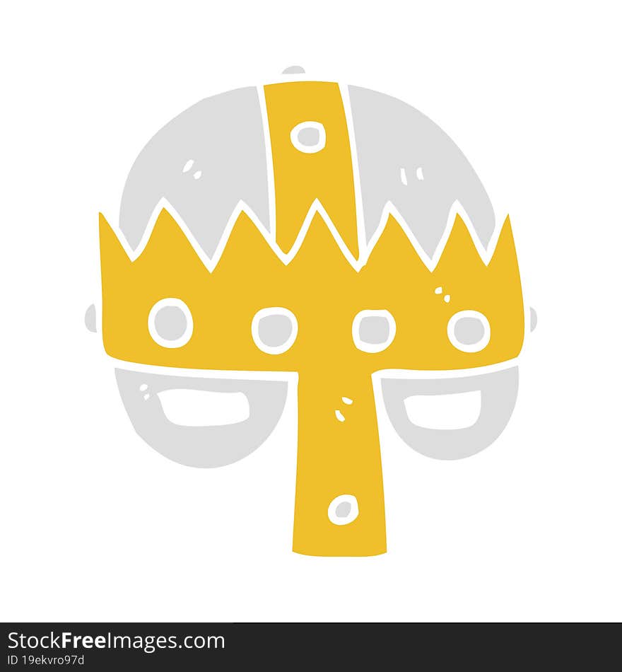 flat color illustration of medieval helmet. flat color illustration of medieval helmet