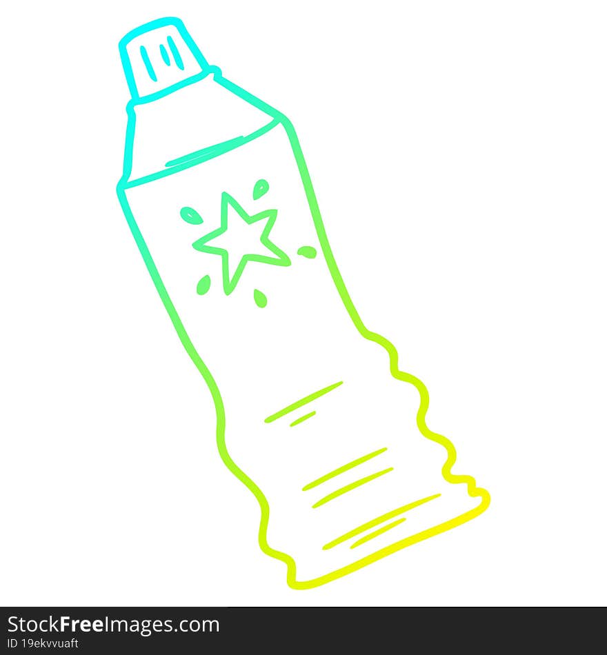 cold gradient line drawing cartoon tube of sunscreen lotion