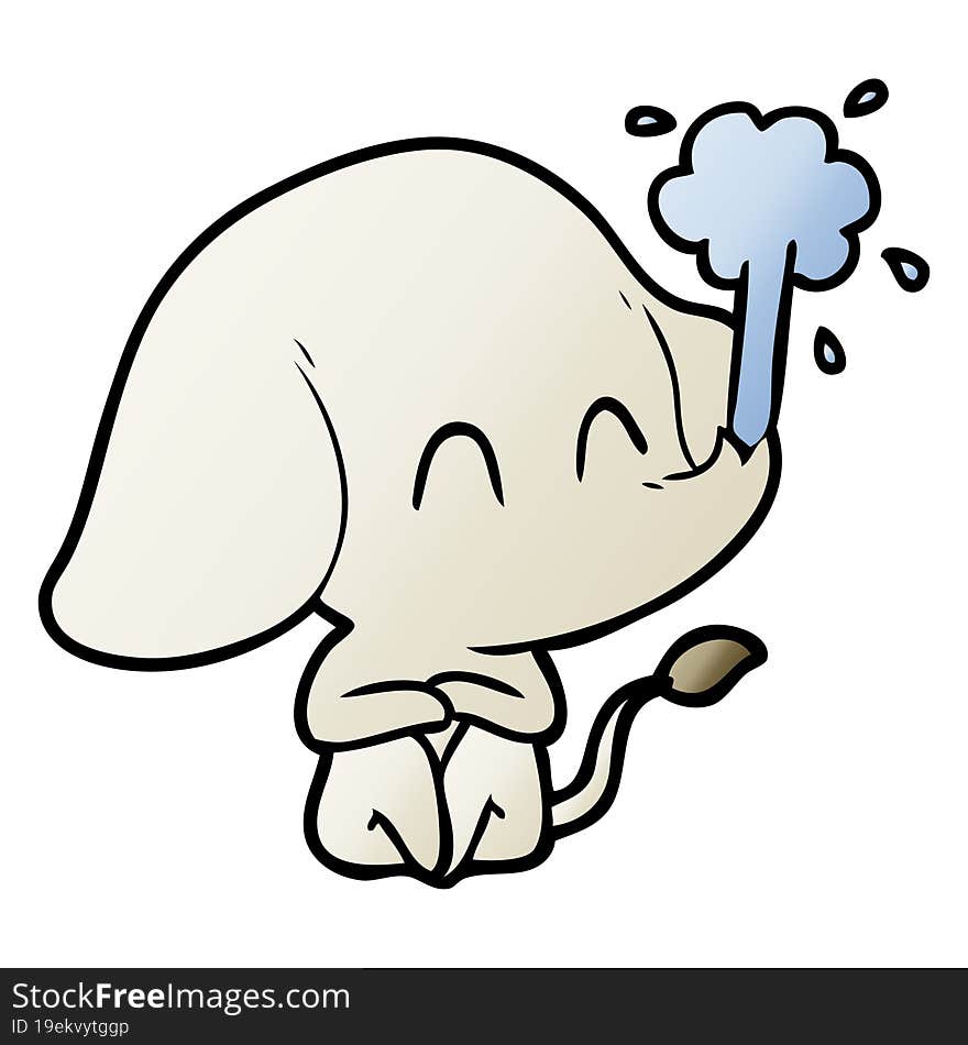 cute cartoon elephant spouting water. cute cartoon elephant spouting water