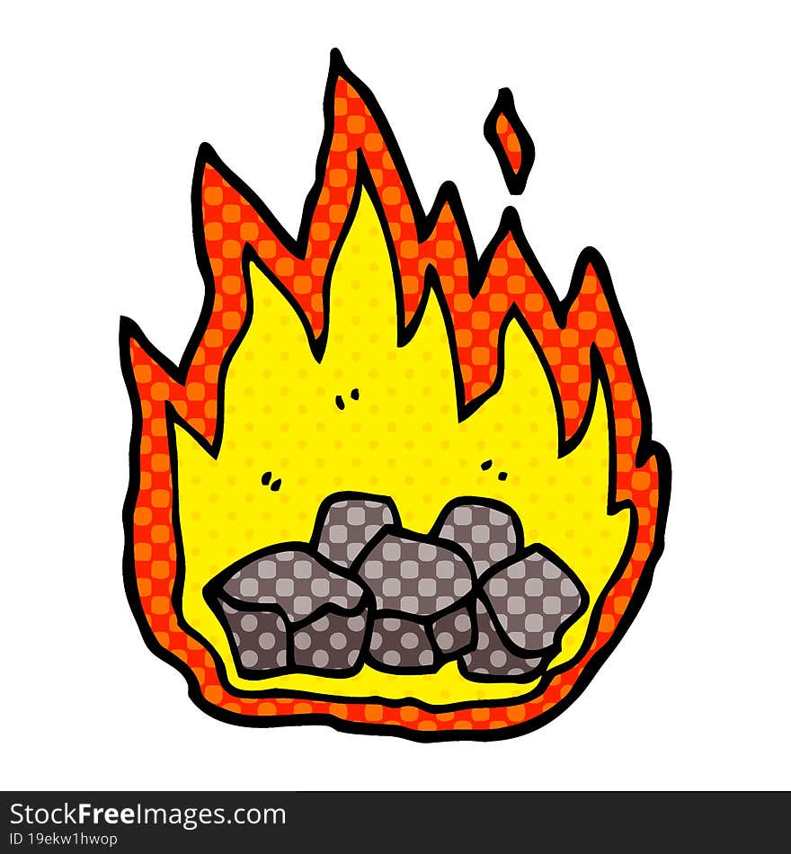 Cartoon Doodle Burning Coals