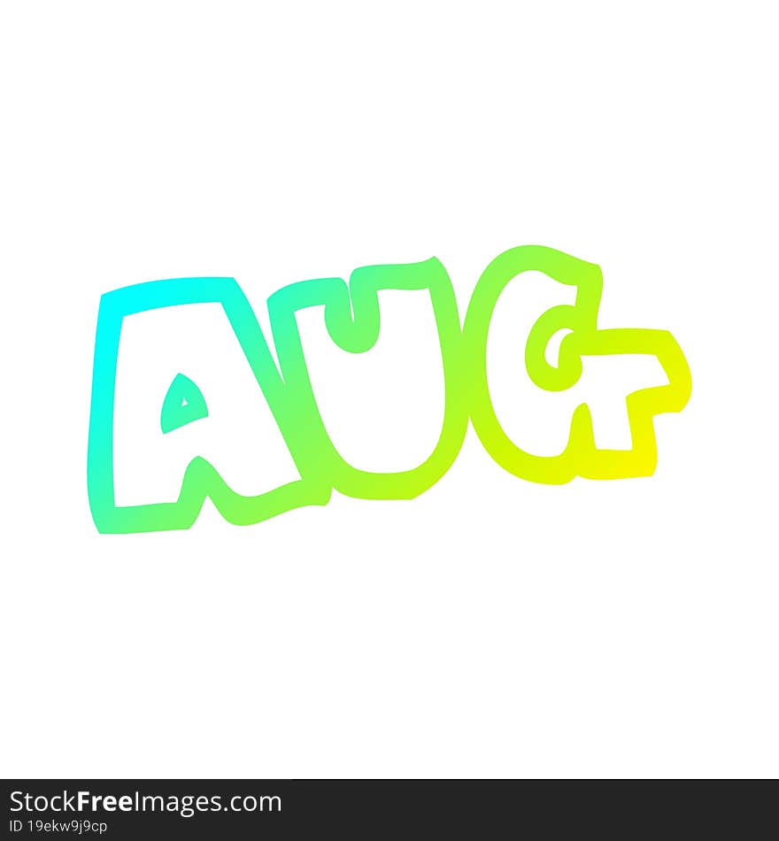 cold gradient line drawing of a cartoon month of august