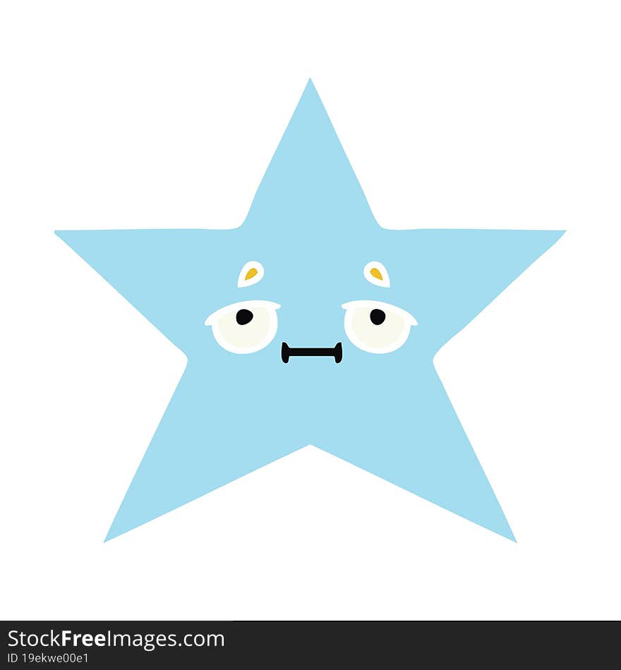 flat color retro cartoon of a star fish