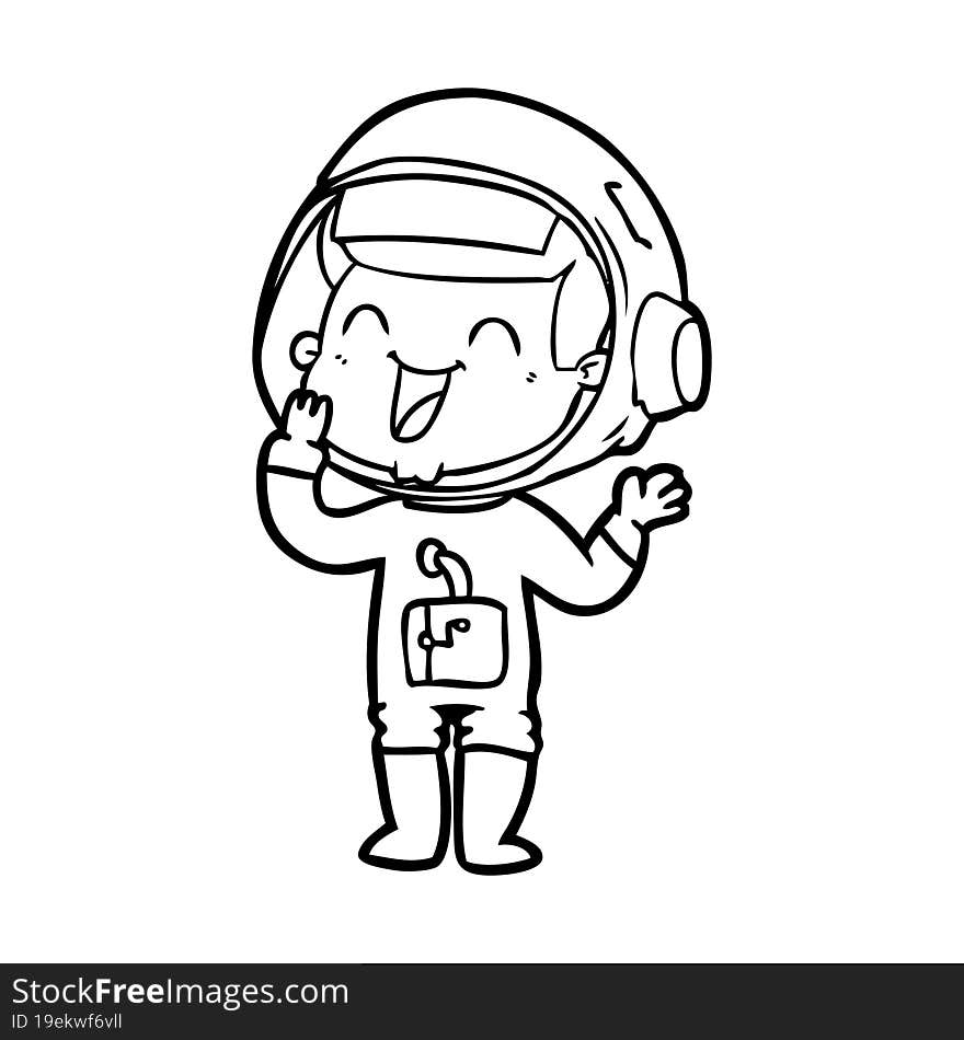 happy cartoon astronaut. happy cartoon astronaut