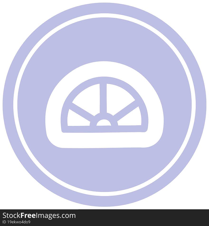 protractor math equipment circular icon symbol