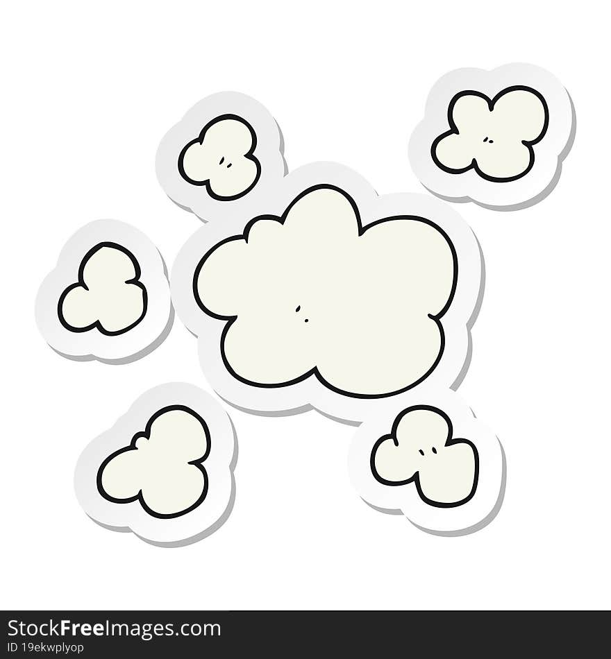 Sticker Of A Cartoon Steam Clouds