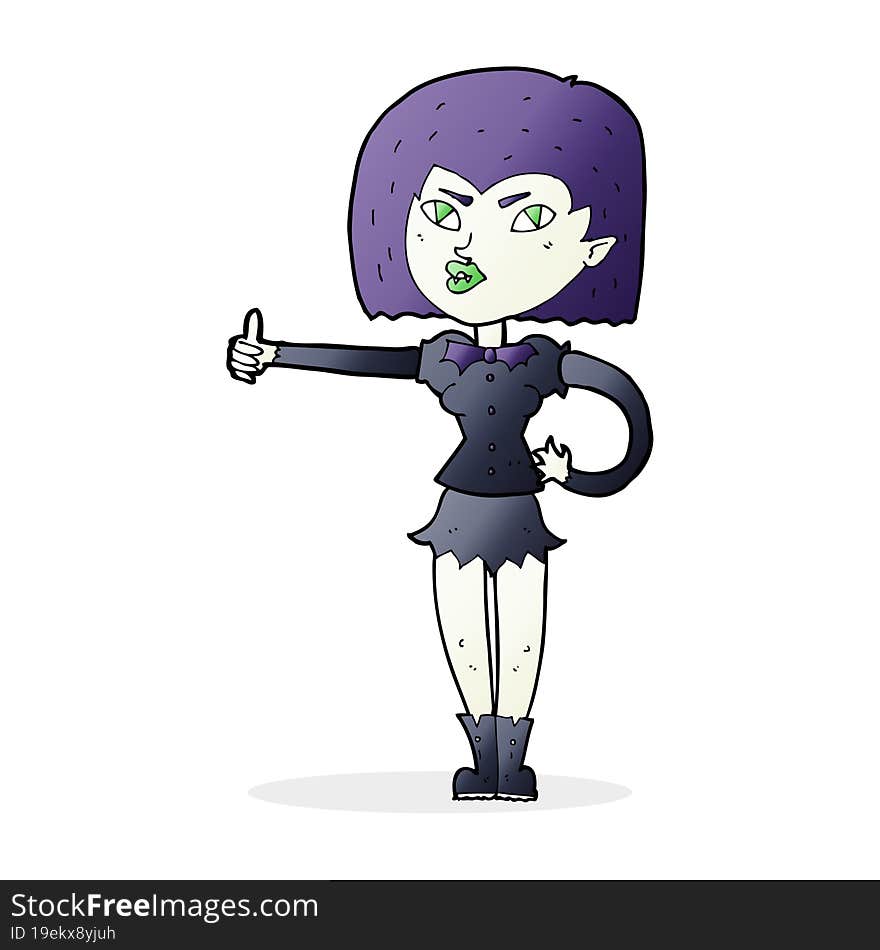 cartoon vampire girl giving thumbs up