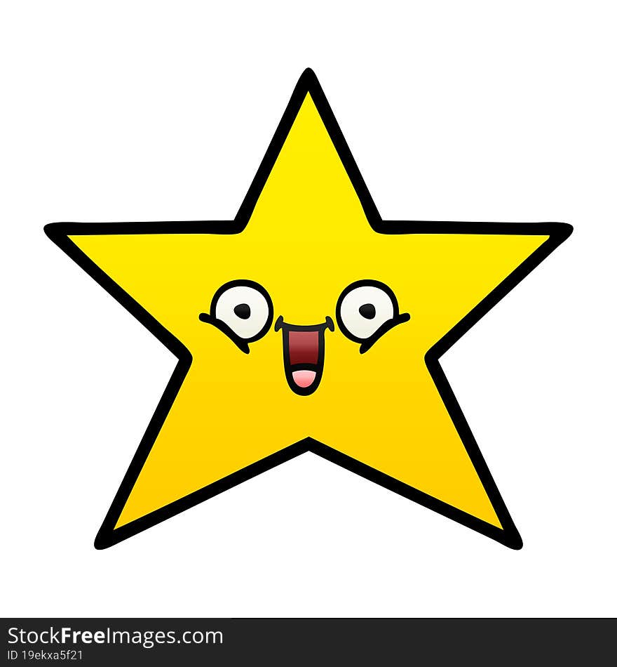 gradient shaded cartoon gold star