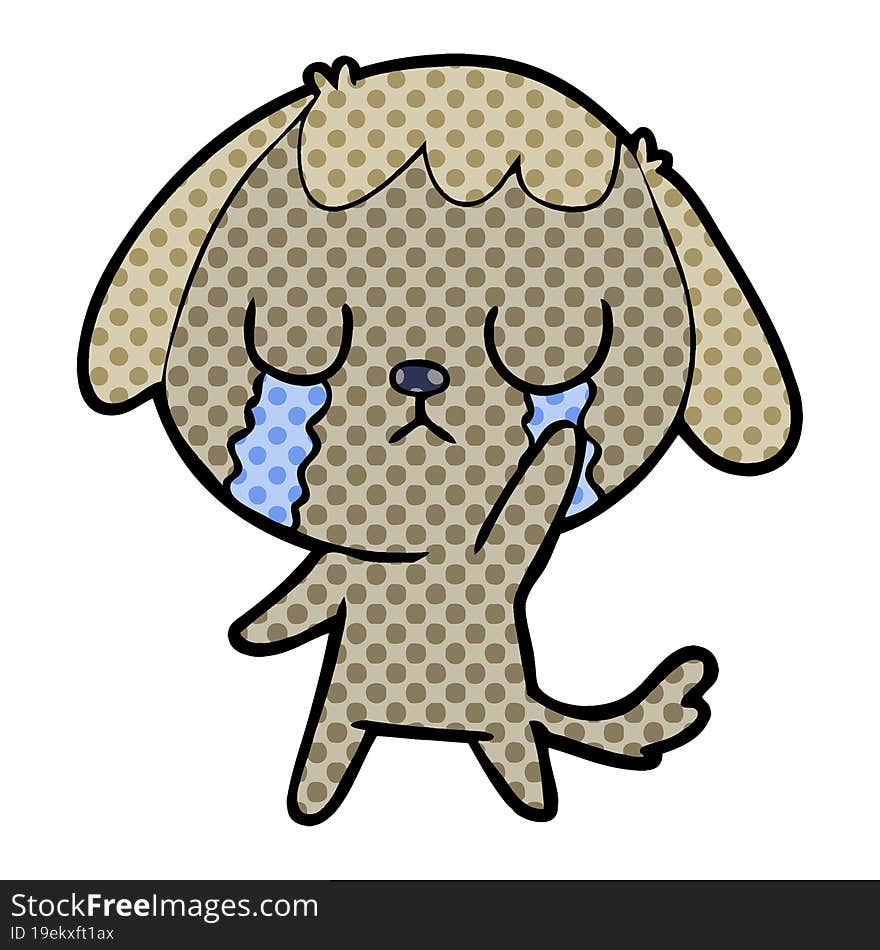 cute cartoon dog crying. cute cartoon dog crying