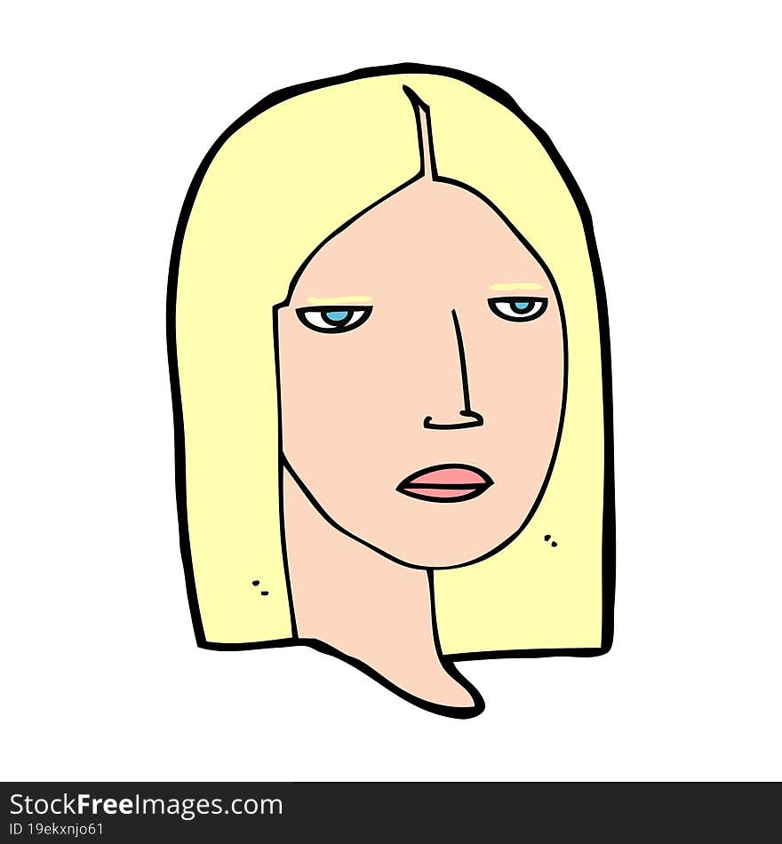 cartoon serious woman