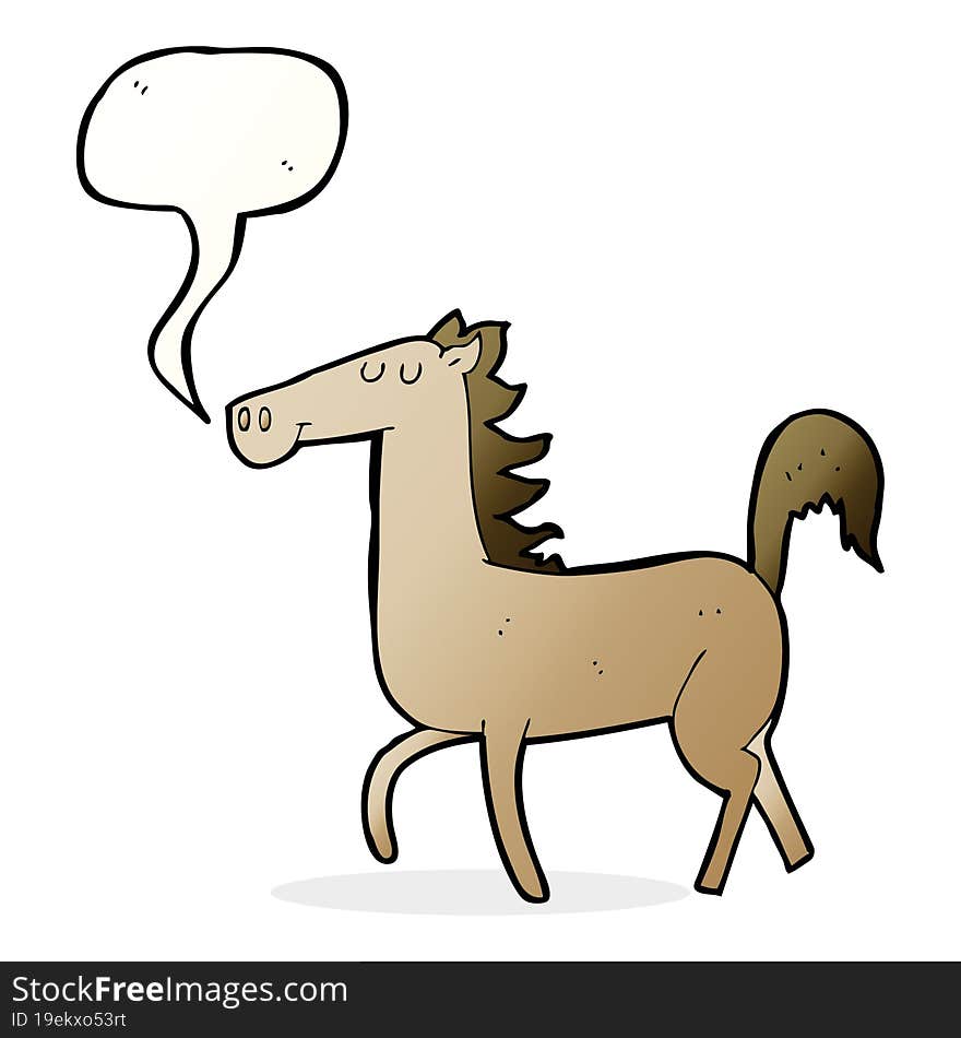 Cartoon Horse With Speech Bubble