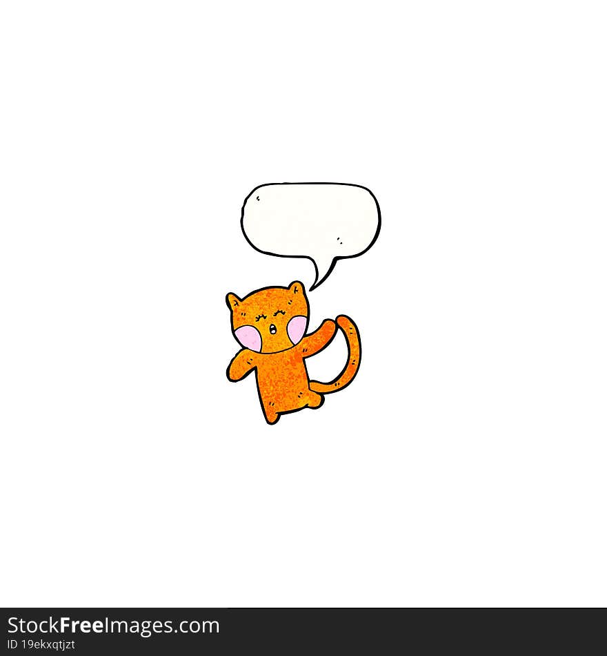 Funny Cartoon Cat With Speech Bubble