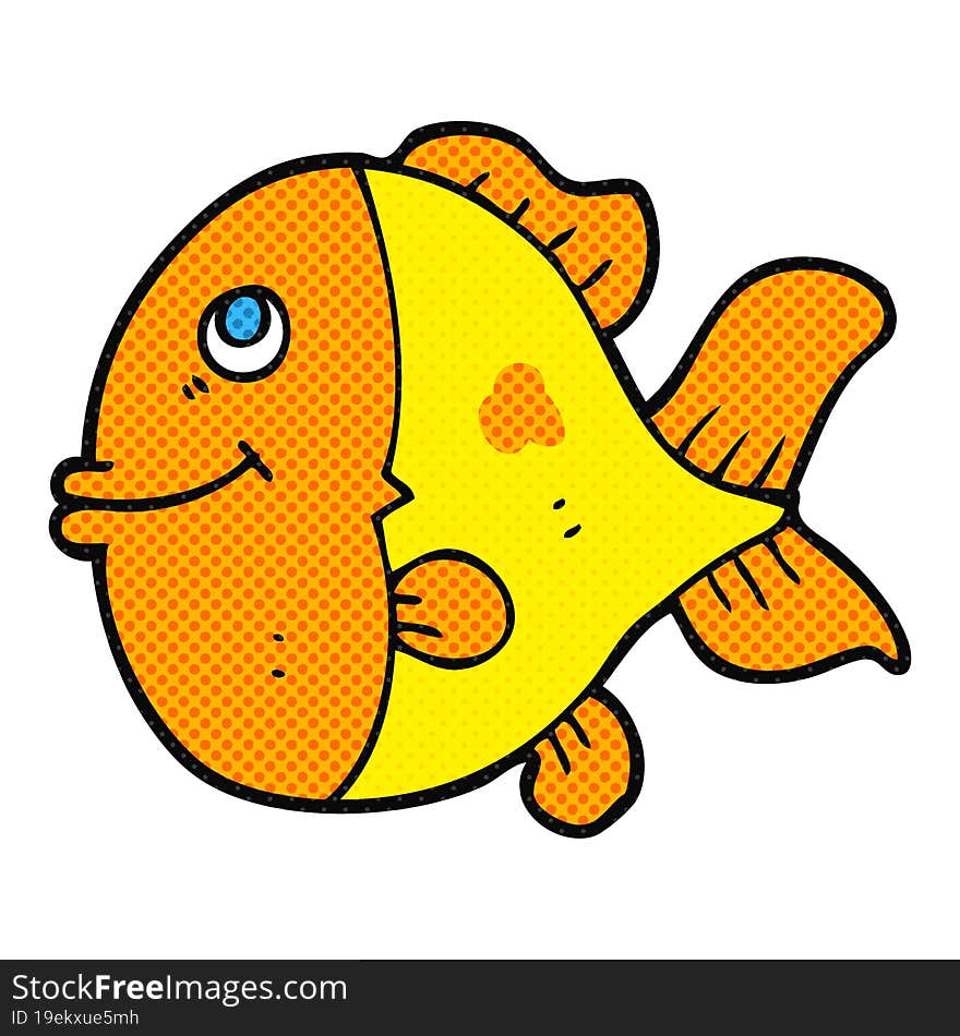 freehand drawn cartoon fish