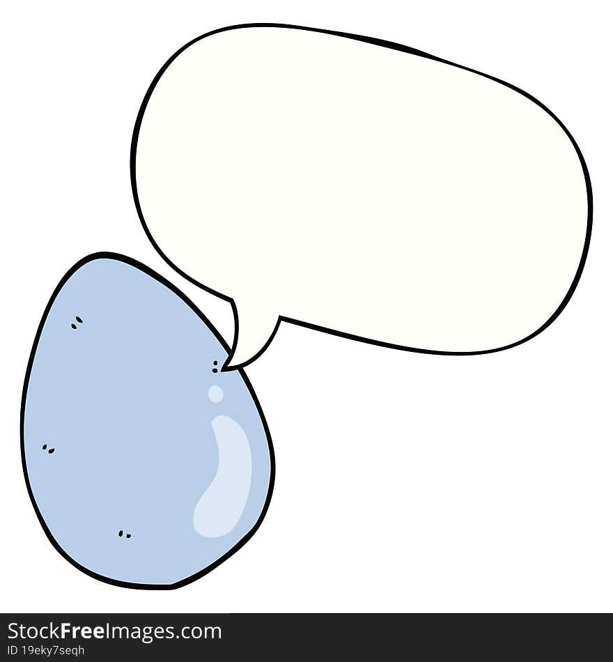 cartoon egg with speech bubble. cartoon egg with speech bubble