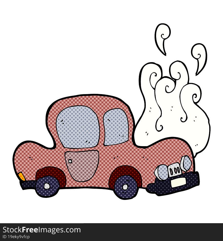 broken down car cartoon