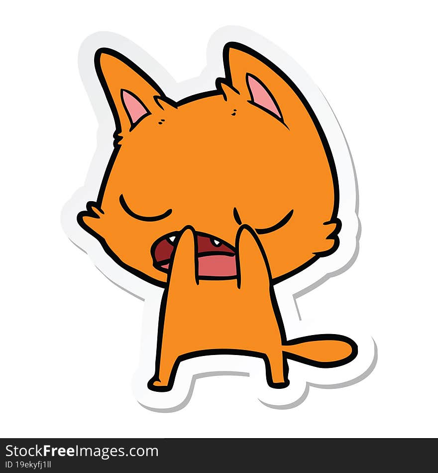 sticker of a talking cat cartoon