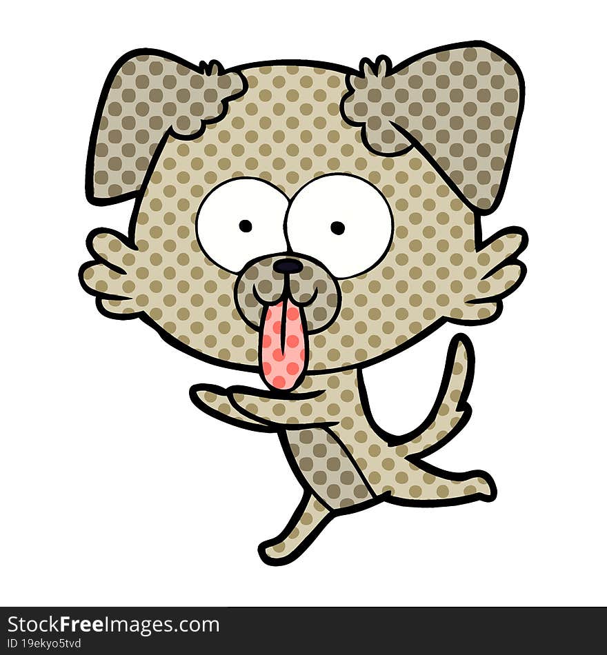 cartoon running dog with tongue sticking out. cartoon running dog with tongue sticking out