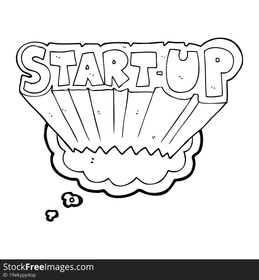 Thought Bubble Cartoon Startup Symbol