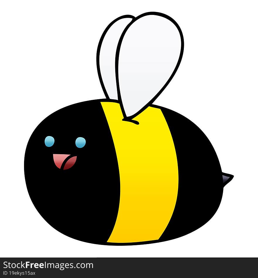 quirky gradient shaded cartoon bumblebee