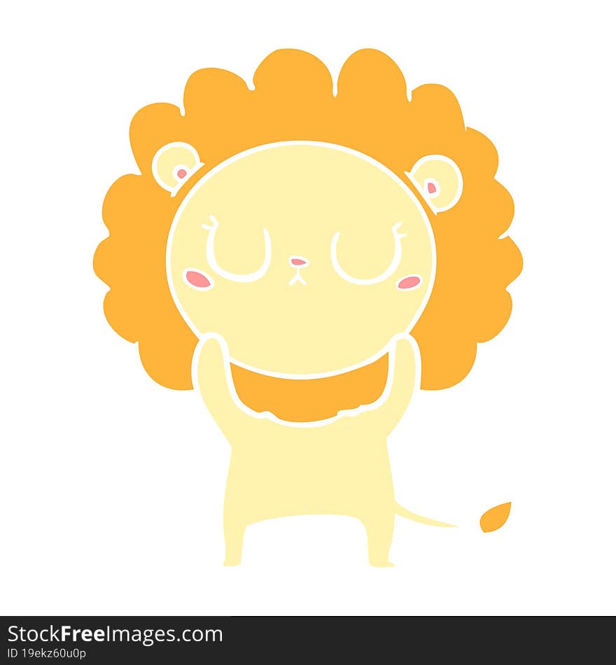 flat color style cartoon lion