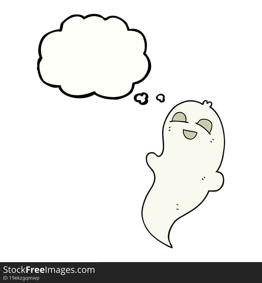 freehand drawn thought bubble cartoon halloween ghost