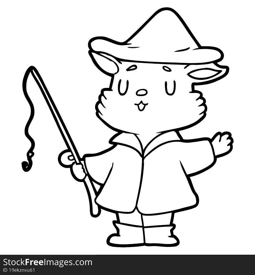 cartoon cat fisherman. cartoon cat fisherman