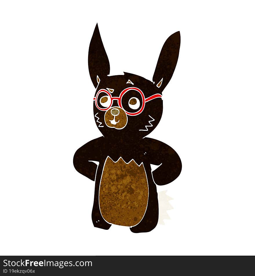 cartoon rabbit wearing spectacles