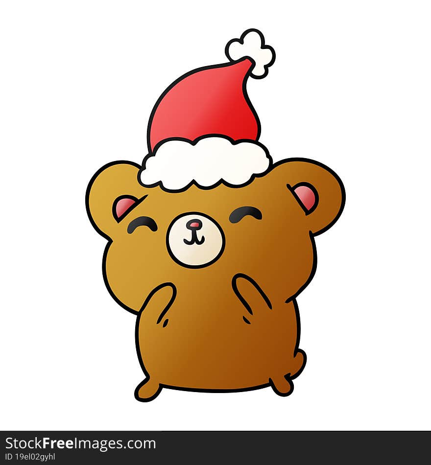 christmas gradient cartoon of kawaii bear