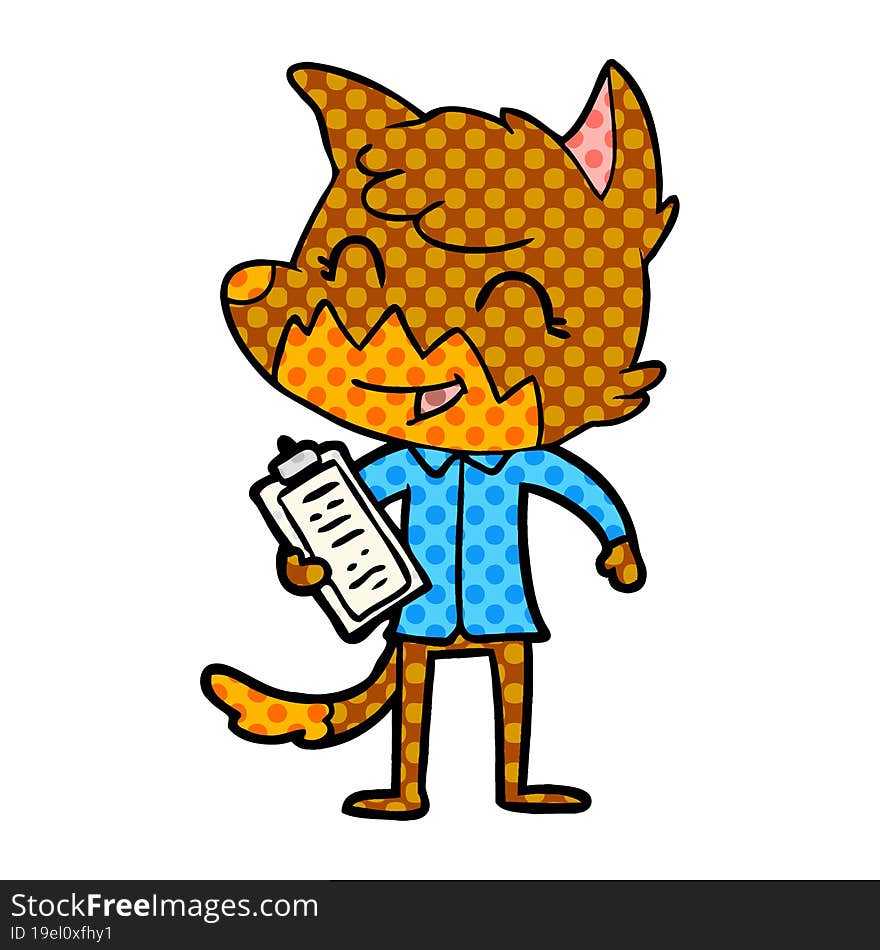 office worker fox cartoon character. office worker fox cartoon character