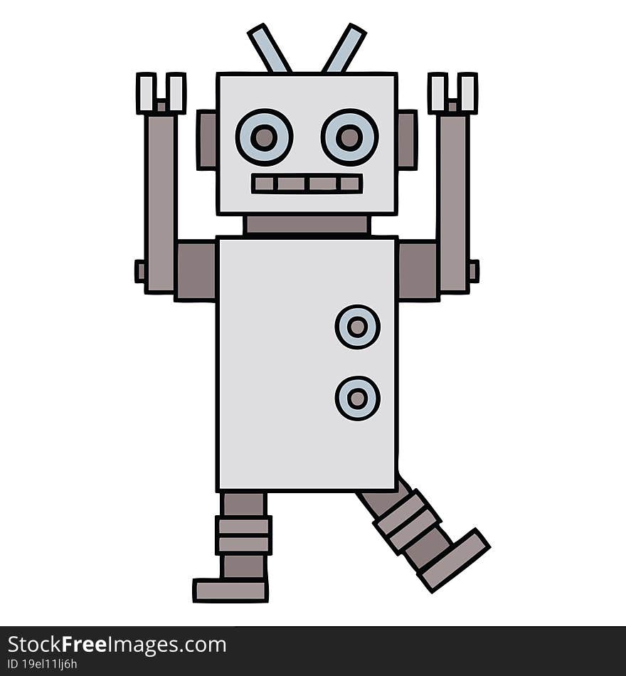 cute cartoon dancing robot