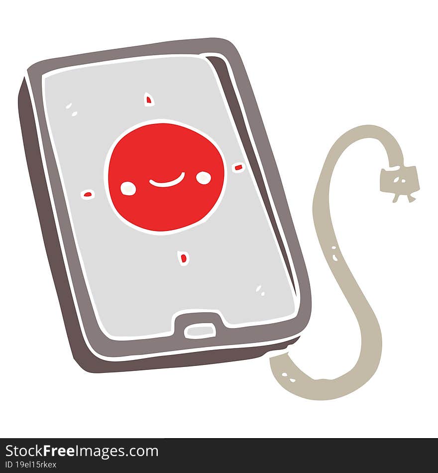 flat color style cartoon mobile phone device