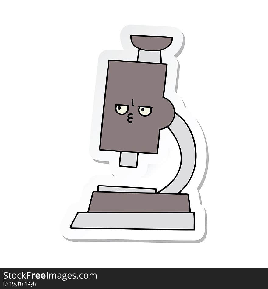 sticker of a cute cartoon microscope