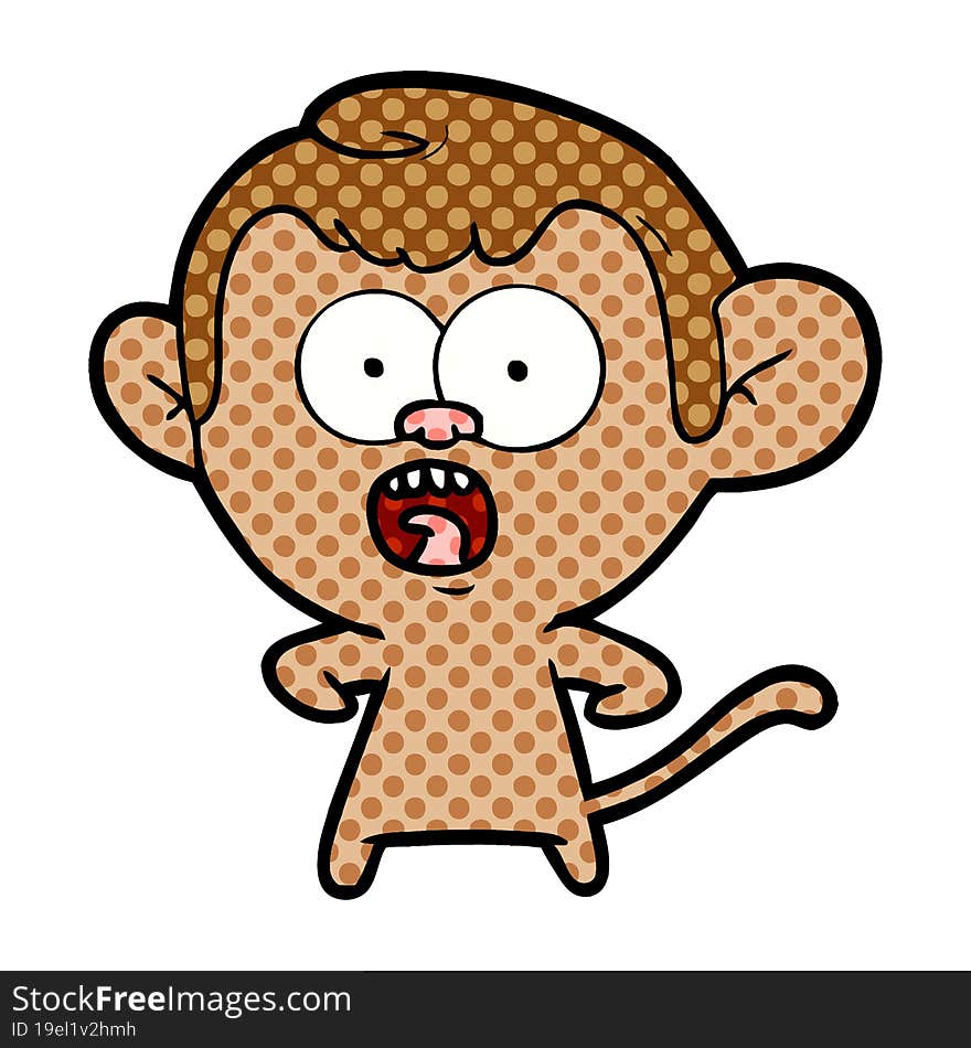 cartoon shocked monkey. cartoon shocked monkey