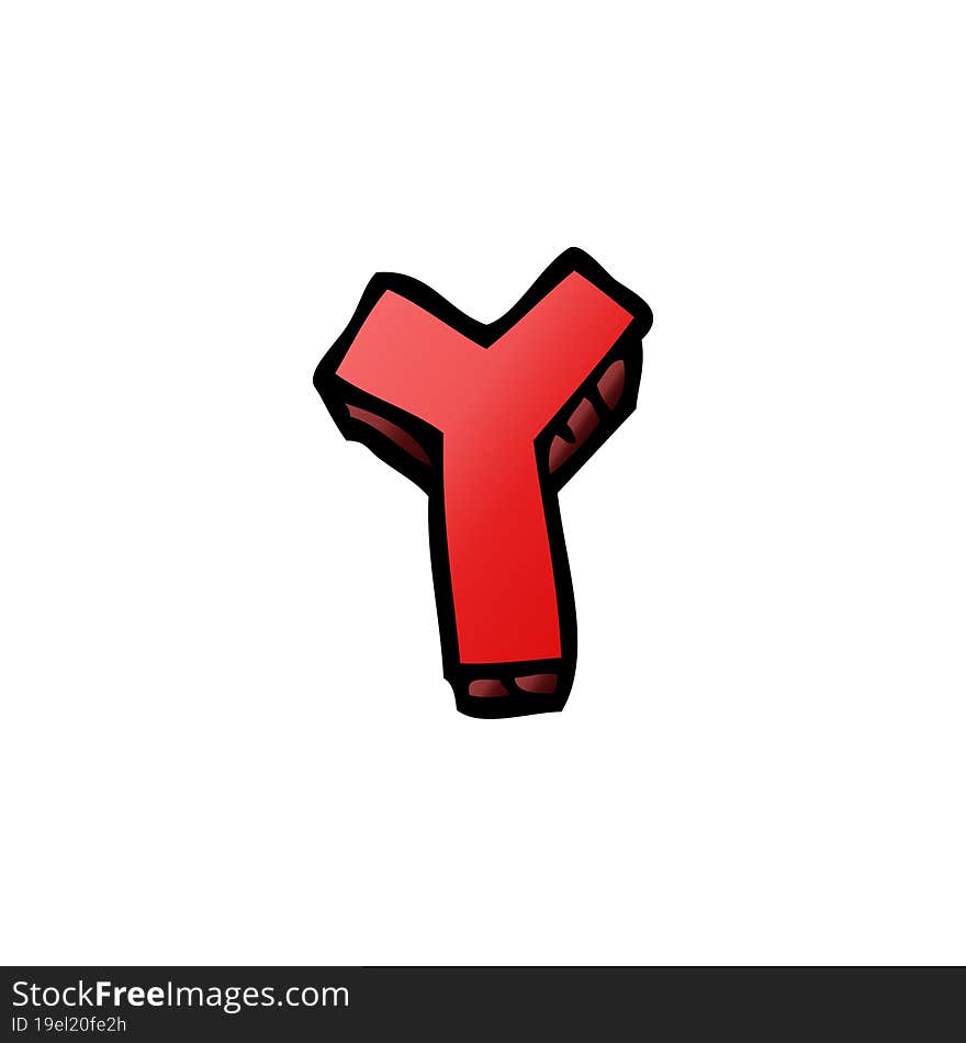 cartoon doodle letter y