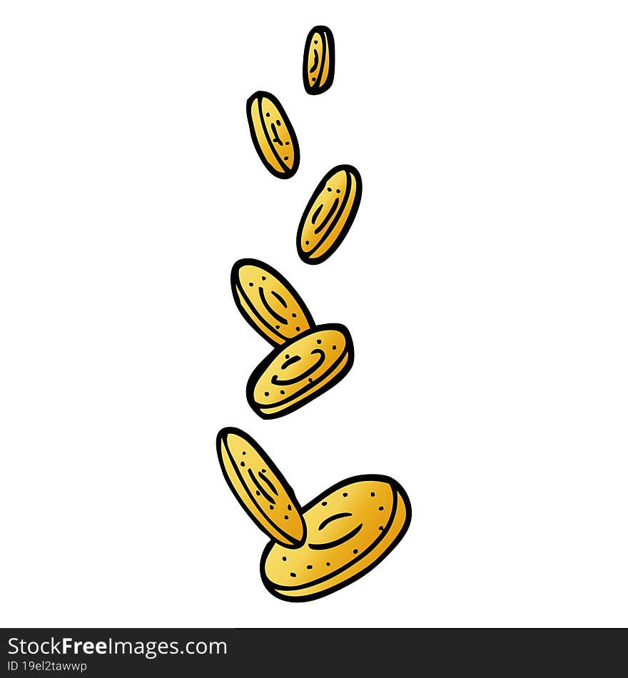 vector gradient illustration cartoon falling coins