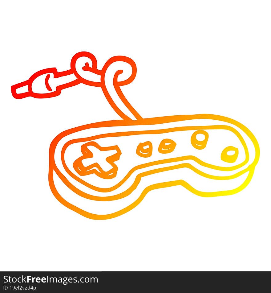 Warm Gradient Line Drawing Cartoon Games Controller