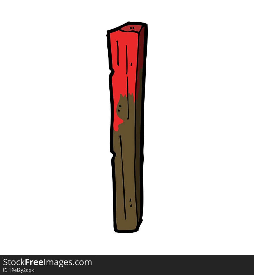 cartoon bloody wooden post