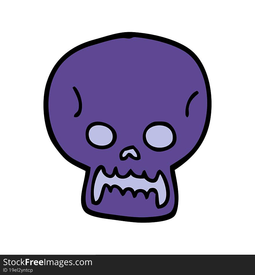 cartoon doodle halloween skull