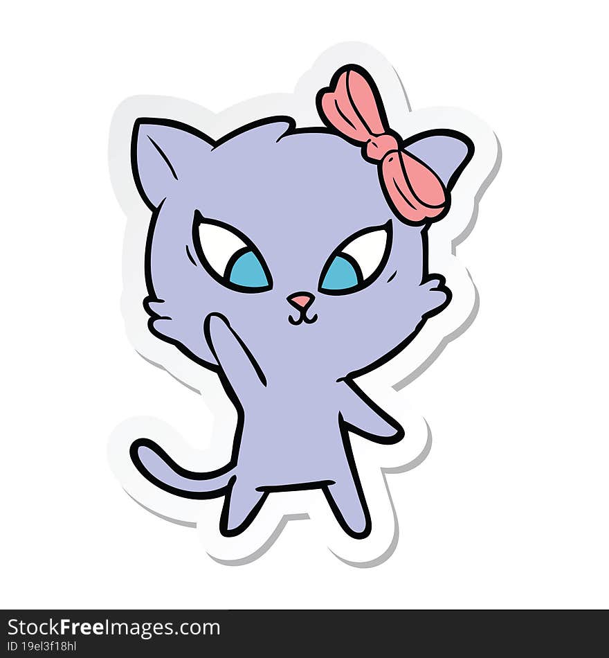 sticker of a cartoon cat